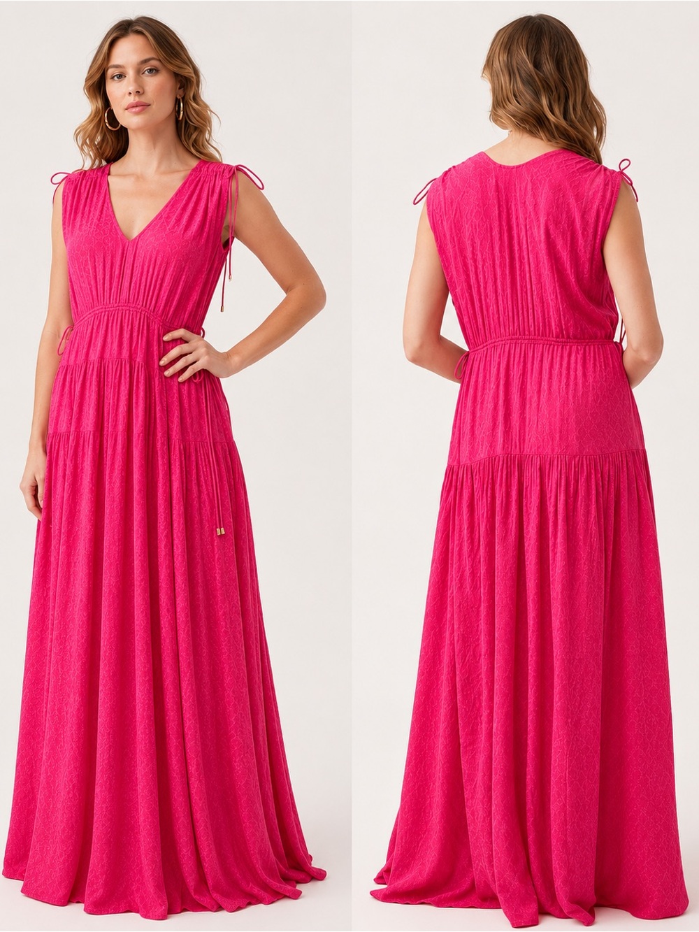 NWT Trina Turk Stellara Maxi Dress Rum Punch Pink XL